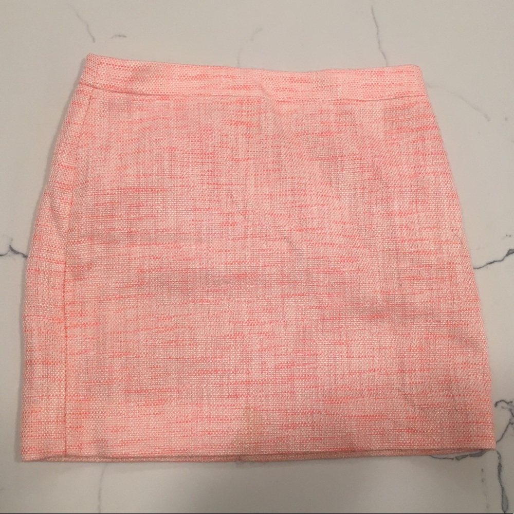 JCrew coral pink tweed mini skirt